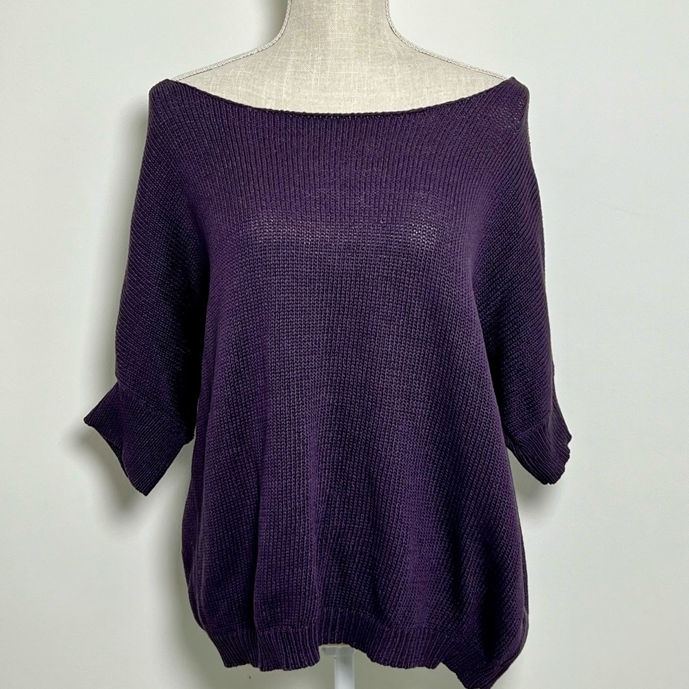 American Eagle Outfitters Lightweight Vintage Boat-Necked Purple Sweater